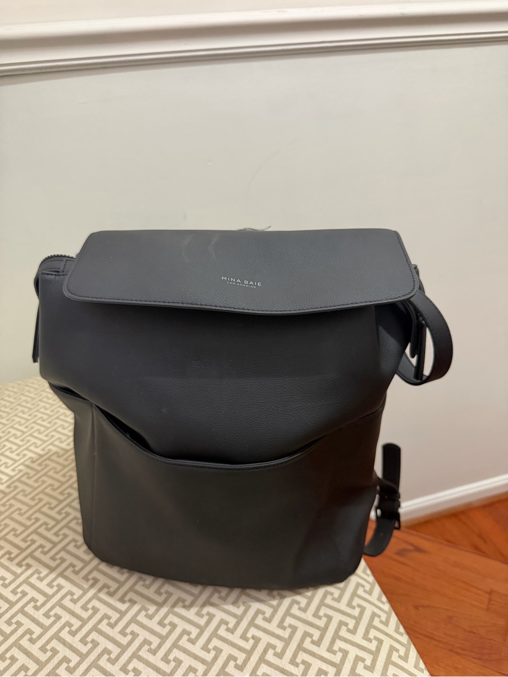 Mina Baie Kids Black Roll-Top Backpack